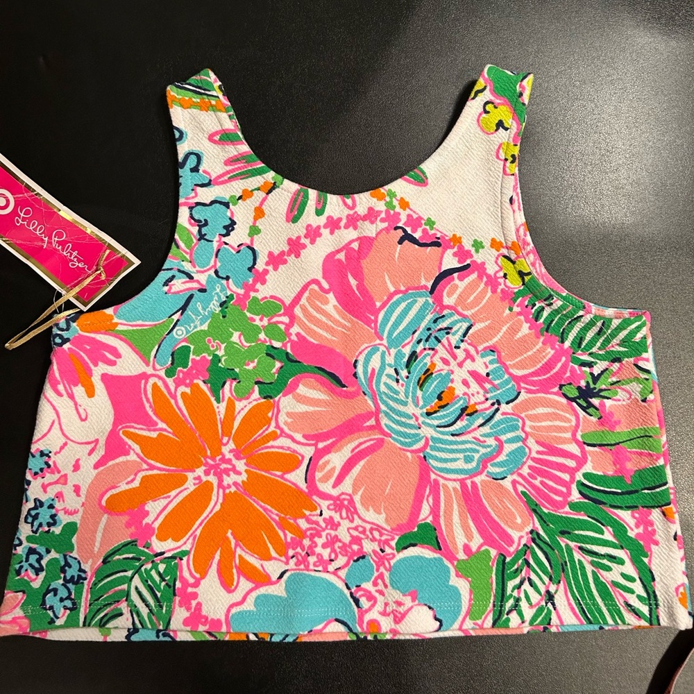 Lilly Pulitzer Floral Crop Top Girls L (10/12)